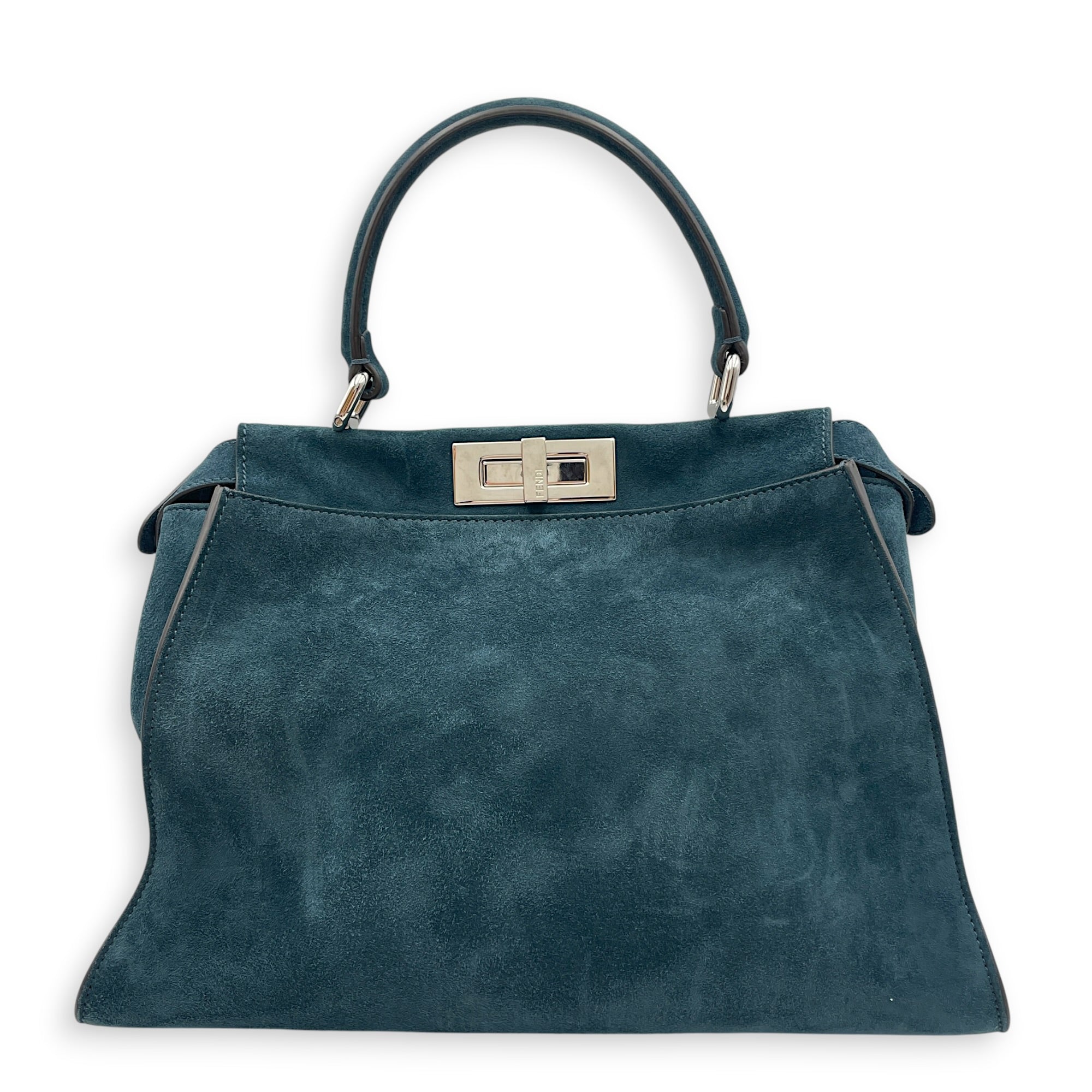 3 Pocket Peekaboo  Medium Blue  Shoulder Bag in Suede Leather Silver hardware CL2608-022987 2