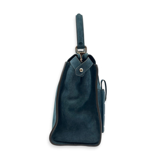 3 Pocket Peekaboo  Medium Blue  Shoulder Bag in Suede Leather Silver hardware CL2608-022987 4