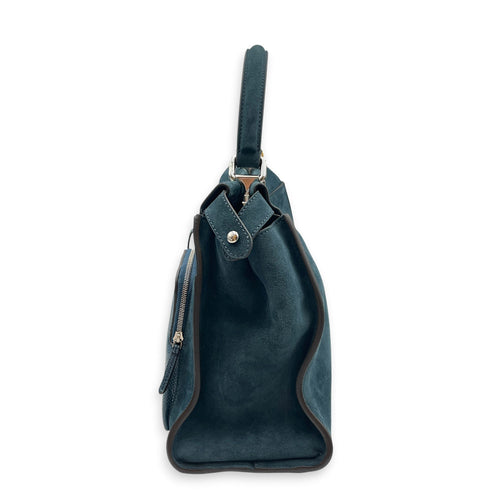 3 Pocket Peekaboo  Medium Blue  Shoulder Bag in Suede Leather Silver hardware CL2608-022987 5