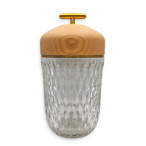 Folia Clear Wood Beige Portable Lamp Gold hardware