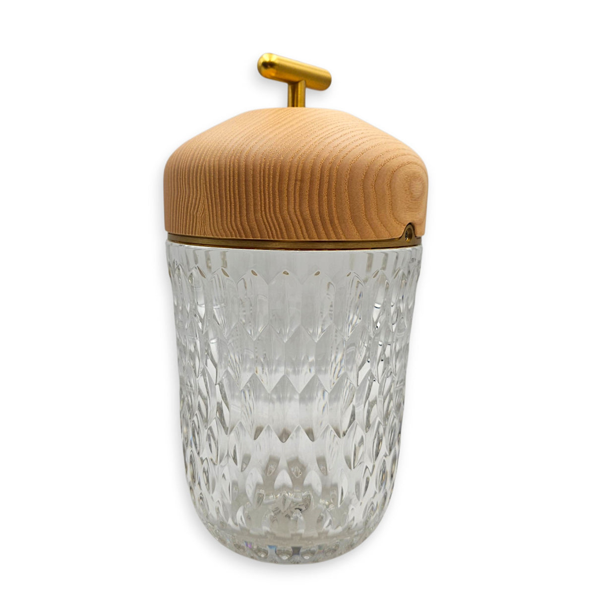 Folia Clear Wood Beige Portable Lamp Gold hardware