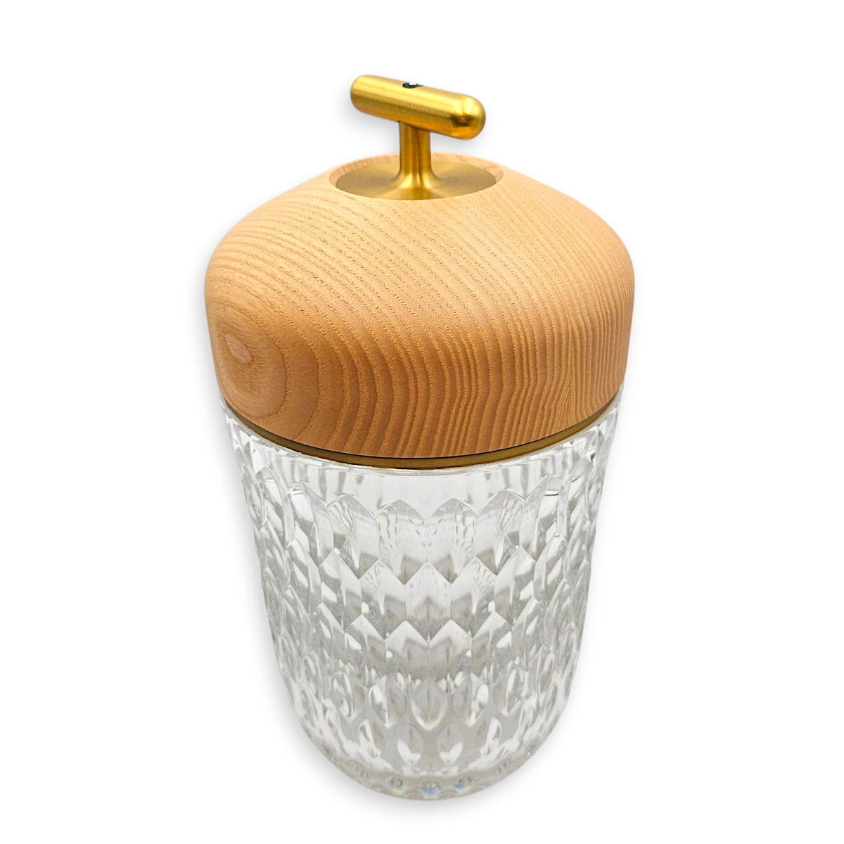 Folia Clear Wood Beige Portable Lamp Gold hardware