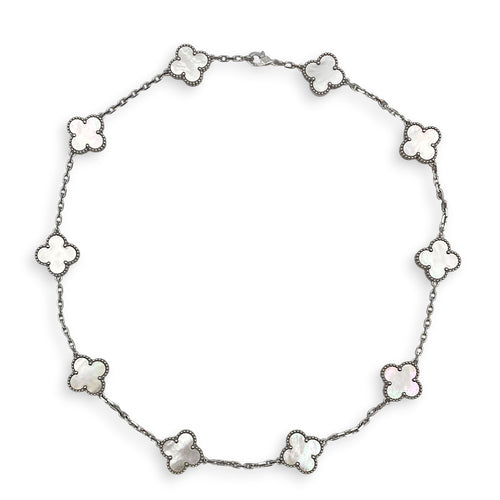 Vintage Alhambra 10 Motifs Necklace Necklace  in White