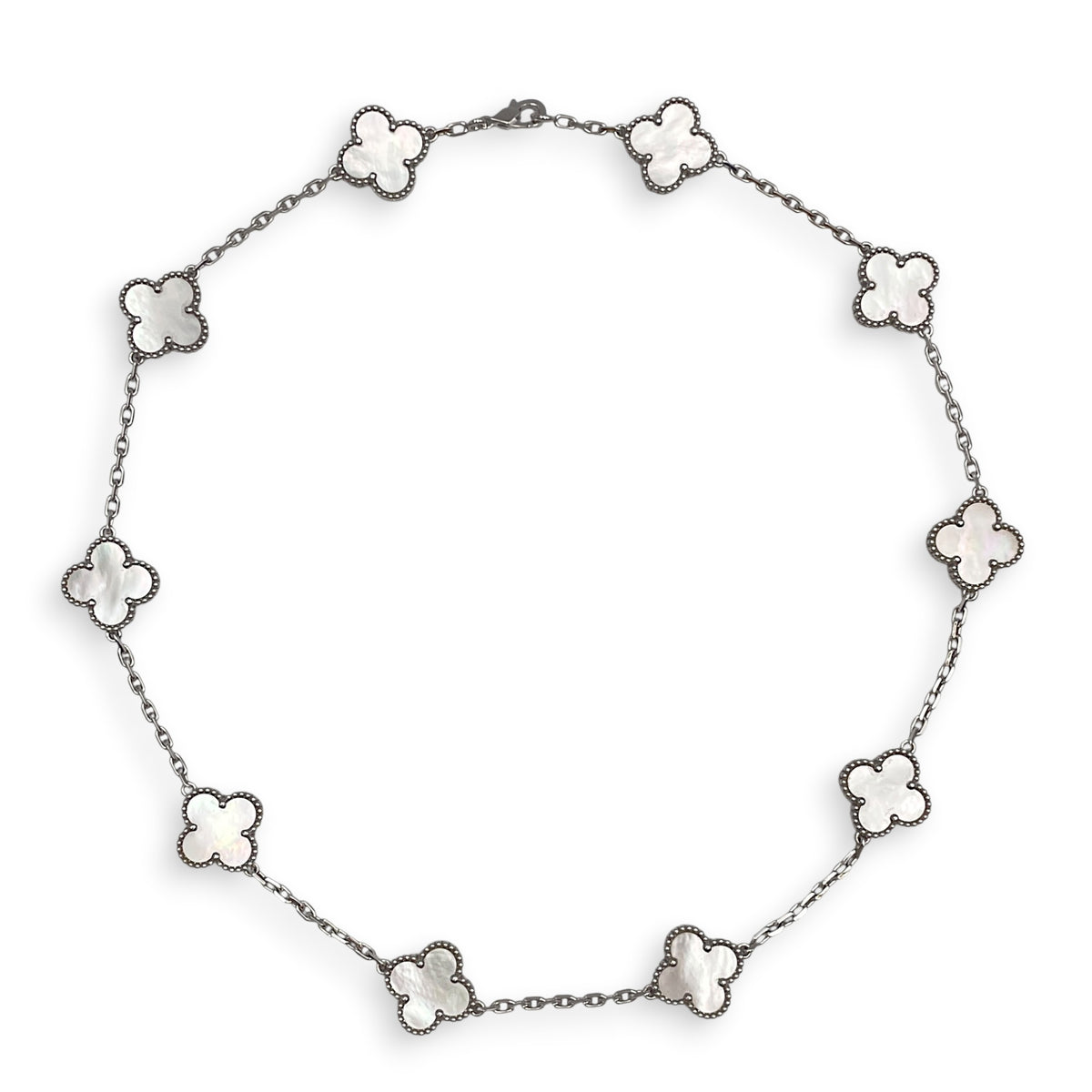 Vintage Alhambra 10 Motifs Necklace Necklace  in White