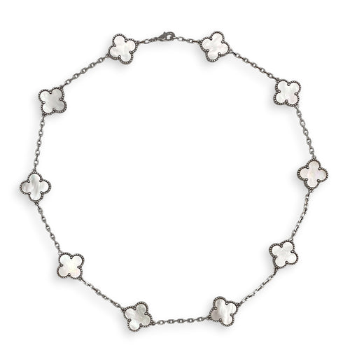 Vintage Alhambra 10 Motifs Necklace Necklace  in White