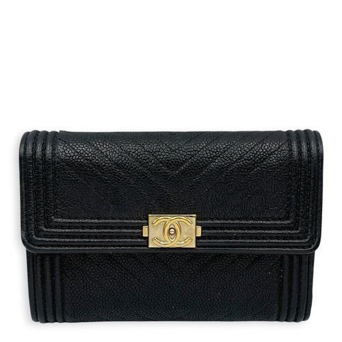 Boy Long Black Wallet in Calfskin Gold hardware CL2608-022992 1