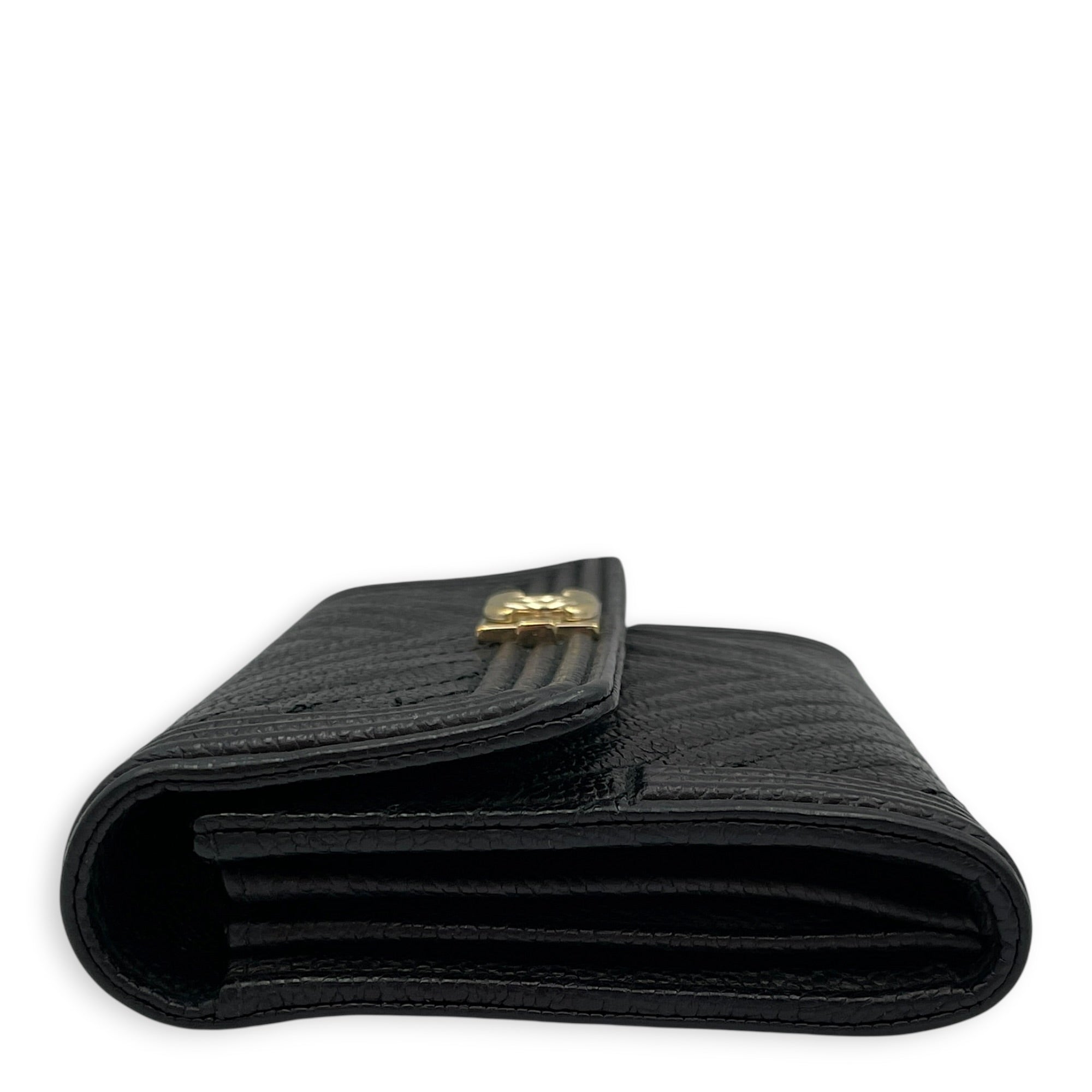 Boy Long Black Wallet in Calfskin Gold hardware CL2608-022992 3