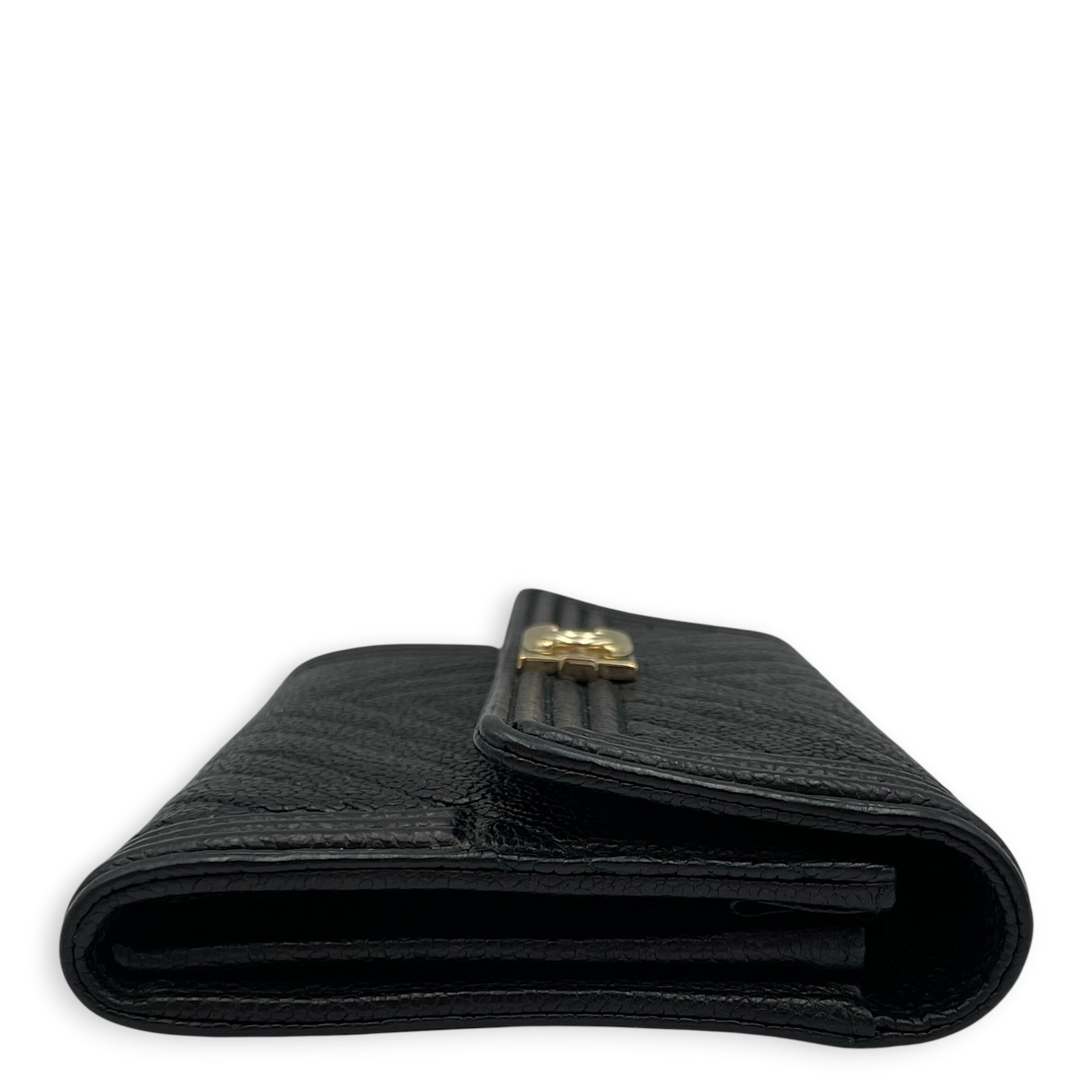 Boy Long Black Wallet in Calfskin Gold hardware CL2608-022992 4