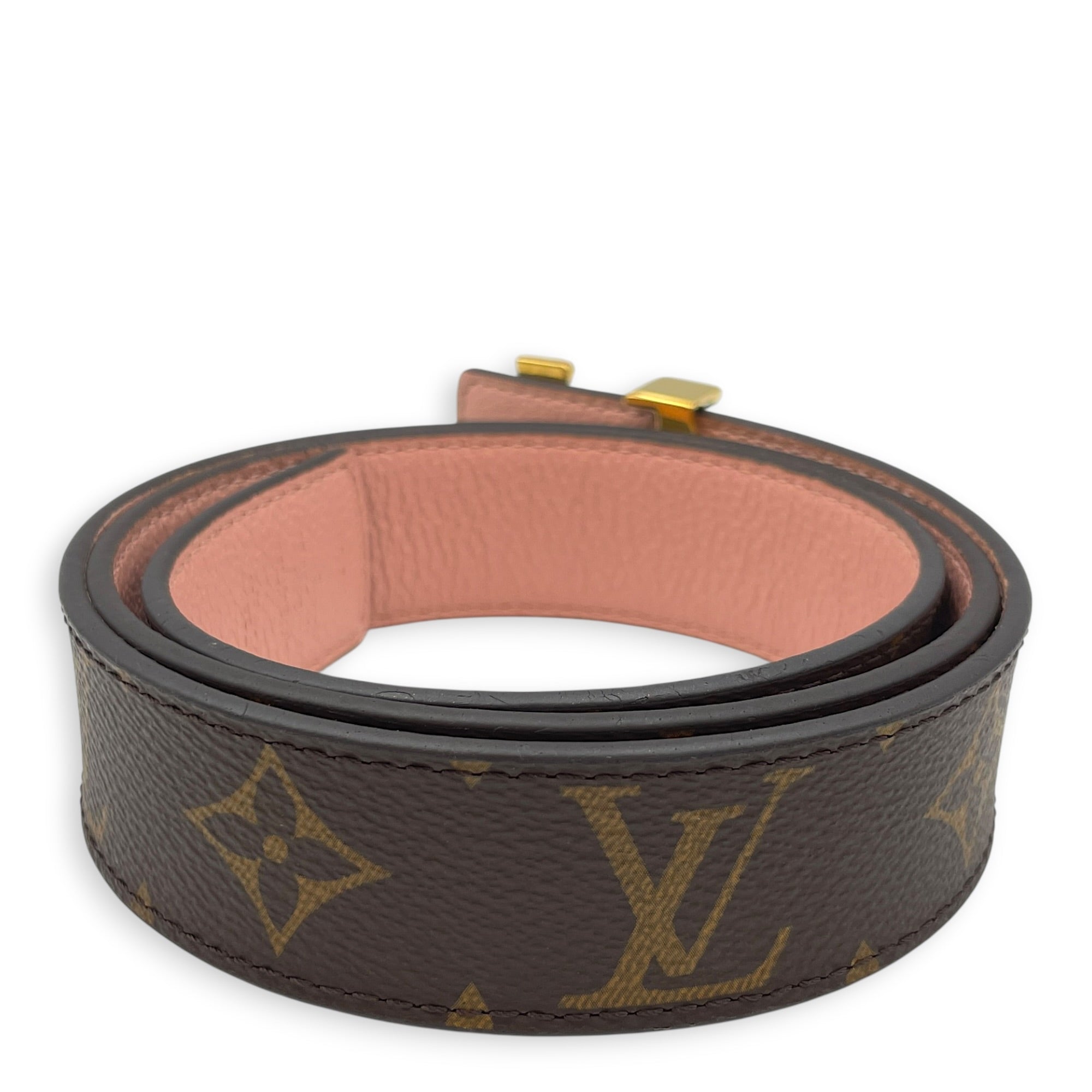 80cm Brown Belt in Monogram Coated Canvas Gold hardware CL2608-022994 2