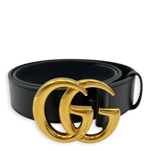 GG Marmont 75cm Black Belt in Calfskin Gold hardware CL2608-022996 1
