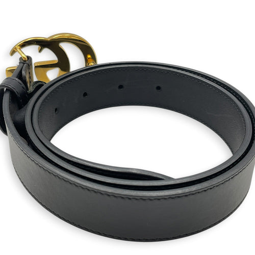 GG Marmont 75cm Black Belt in Calfskin Gold hardware CL2608-022996 3
