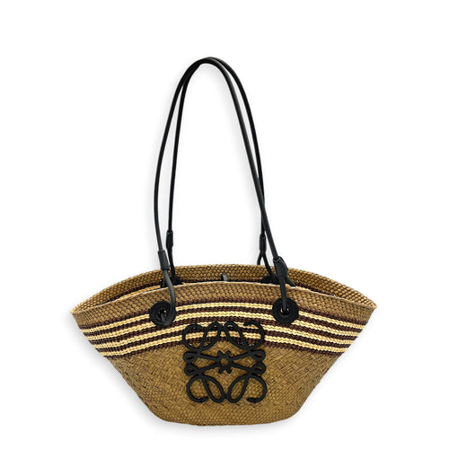 Anagram Brown Tote Bag in Raffia