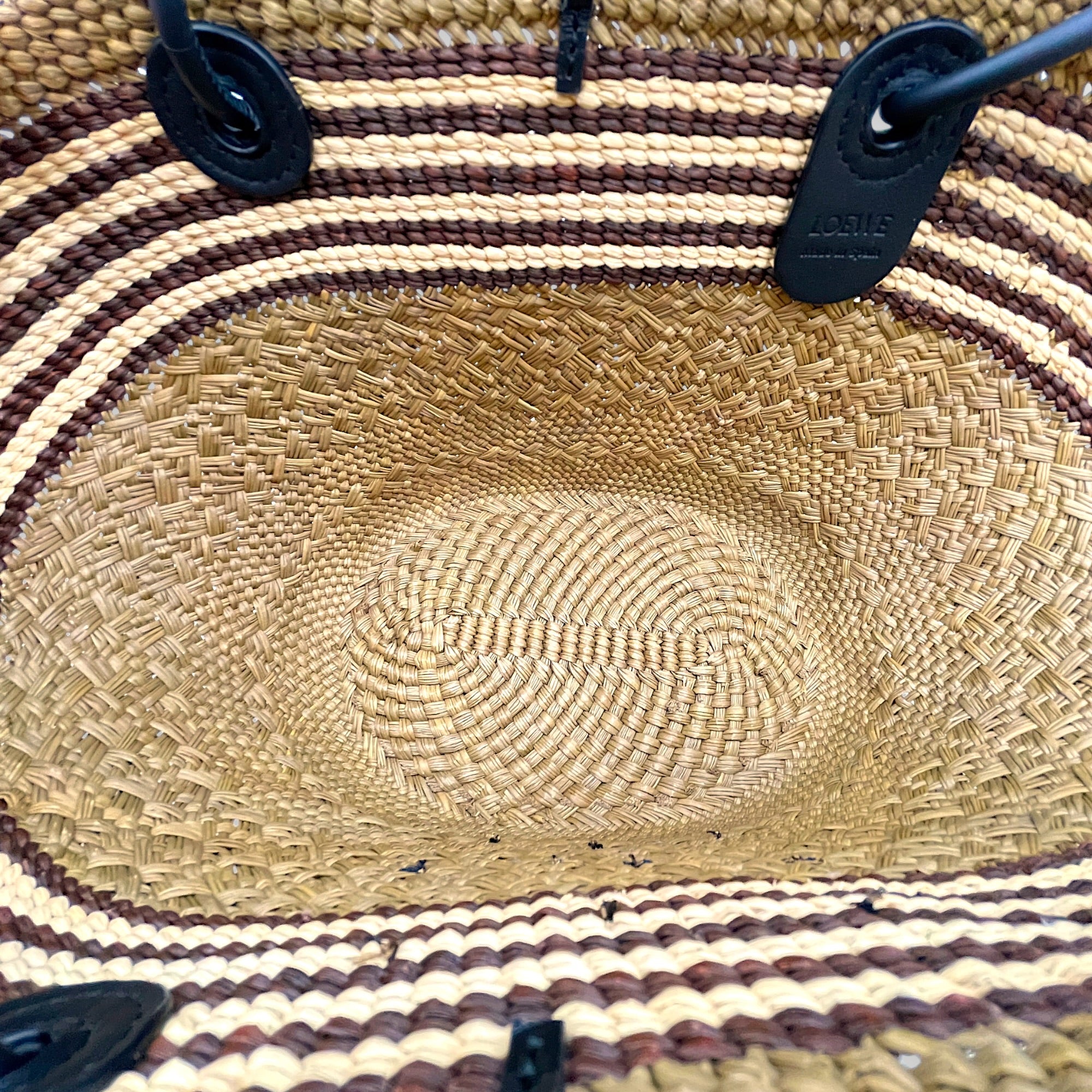 Anagram Brown Tote Bag in Raffia
