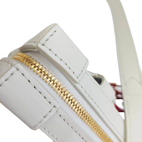 Soft Trunk White Shoulder Bag in Monogram Coated Canvas Gold hardware