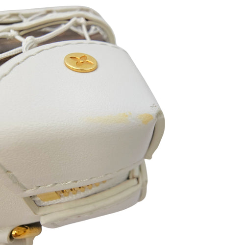 Soft Trunk White Shoulder Bag in Monogram Coated Canvas Gold hardware