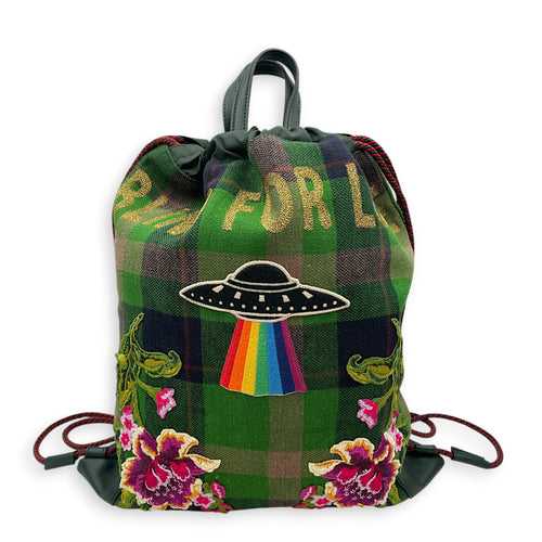 Graffiti Green Backpack in Canvas