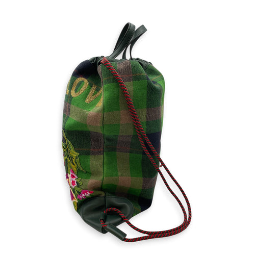 Gucci x Dover Street “ Blind for love" Drawstring  Green Backpack in Canvas CL2608-023007 4