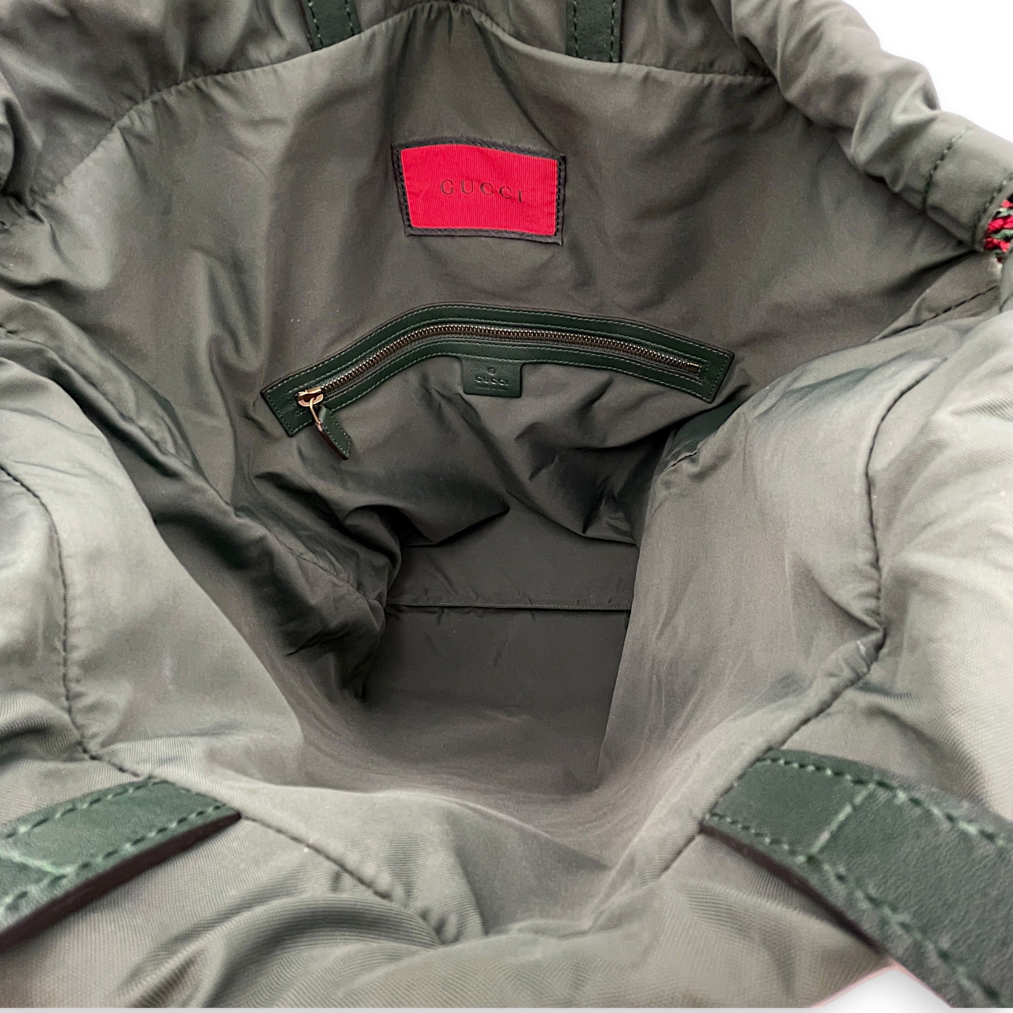 Gucci x Dover Street “ Blind for love" Drawstring  Green Backpack in Canvas CL2608-023007 6