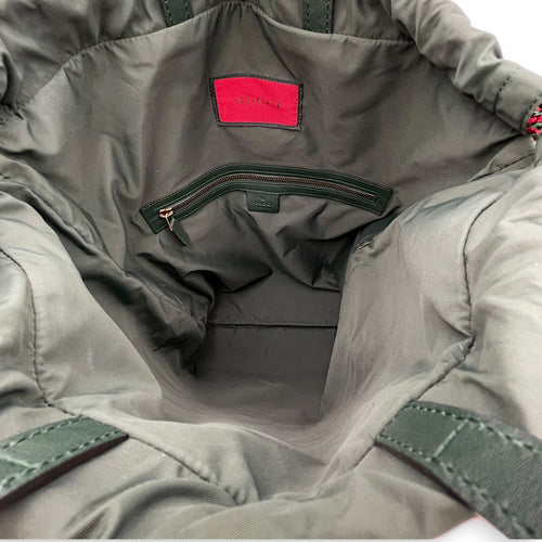 Gucci x Dover Street “ Blind for love" Drawstring  Green Backpack in Canvas CL2608-023007 6