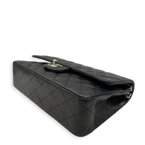 Classic Medium Black Shoulder Bag in Lambskin Silver hardware