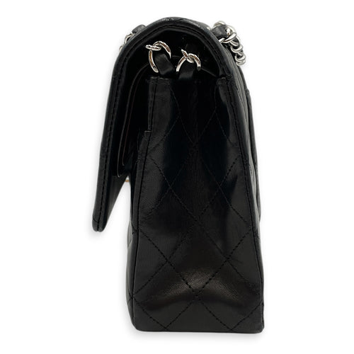 Classic Medium Black Shoulder Bag in Lambskin Silver hardware