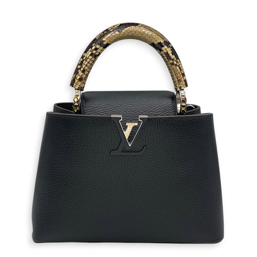 Capucines BB Black Top Handle Bag in Taurillon Leather Silver hardware CL2608-023010 1