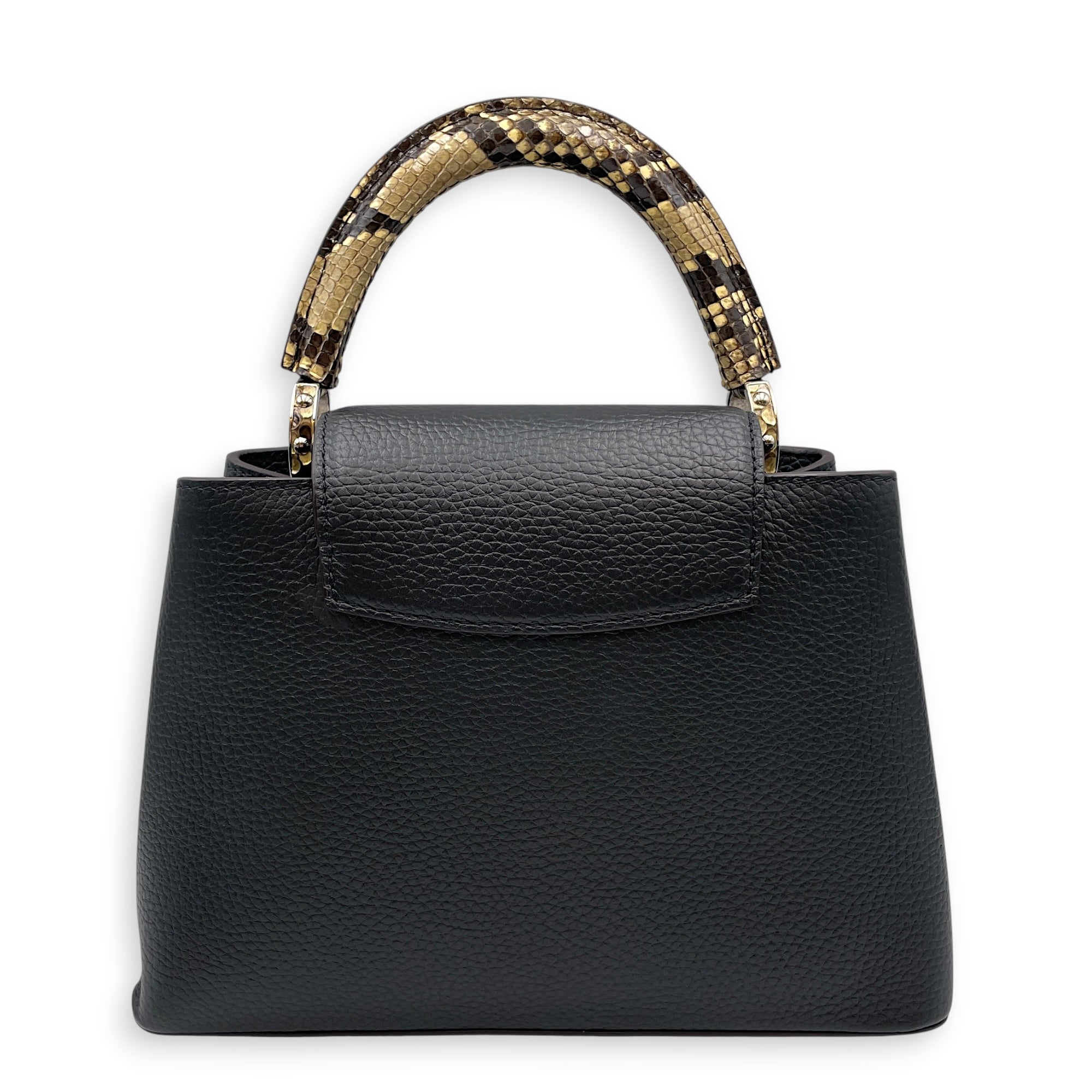 Capucines BB Black Top Handle Bag in Taurillon Leather Silver hardware CL2608-023010 2