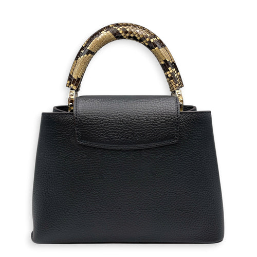 Capucines BB Black Top Handle Bag in Taurillon Leather Silver hardware CL2608-023010 2