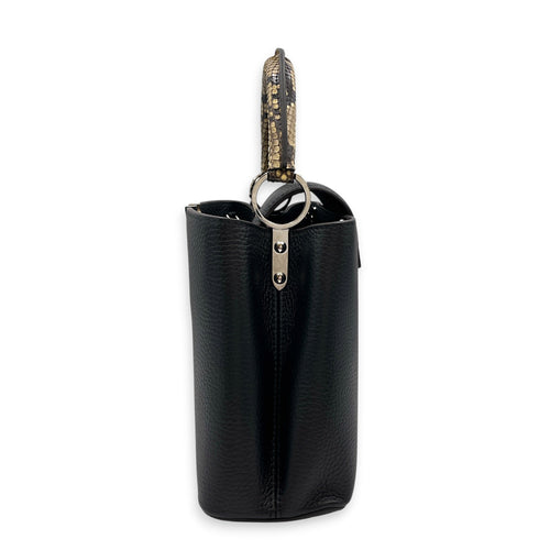 Capucines BB Black Top Handle Bag in Taurillon Leather Silver hardware CL2608-023010 5