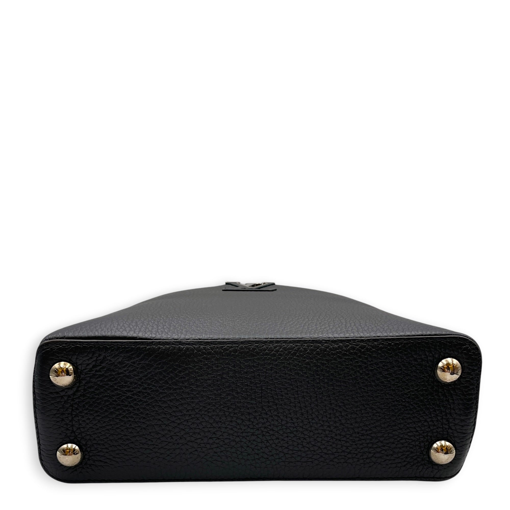 Capucines BB Black Top Handle Bag in Taurillon Leather Silver hardware CL2608-023010 6