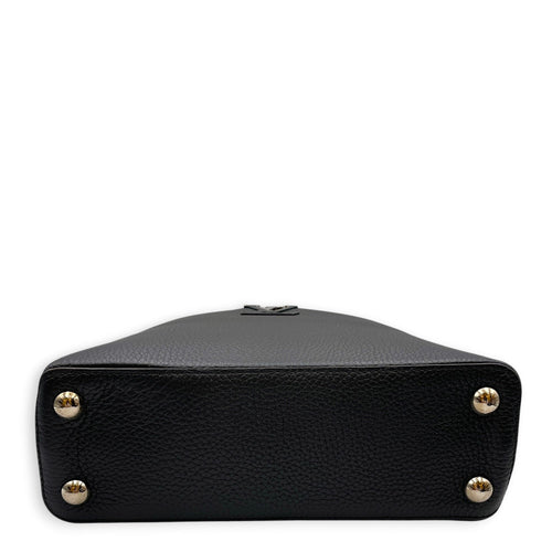 Capucines BB Black Top Handle Bag in Taurillon Leather Silver hardware CL2608-023010 6