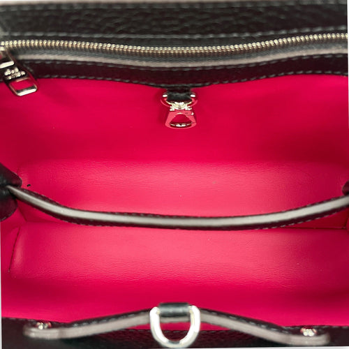 Capucines BB Black Top Handle Bag in Taurillon Leather Silver hardware CL2608-023010 7