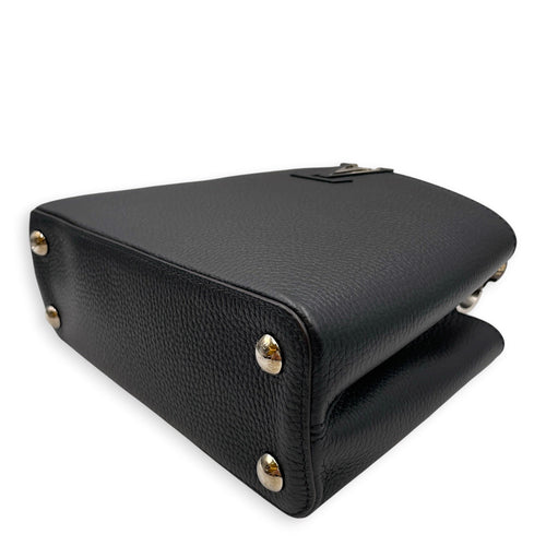 Capucines BB Black Top Handle Bag in Taurillon Leather Silver hardware CL2608-023010 9