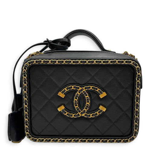 Vanity Small Black Vanity Bag in Calfskin Gold hardware CL2608-023011 1