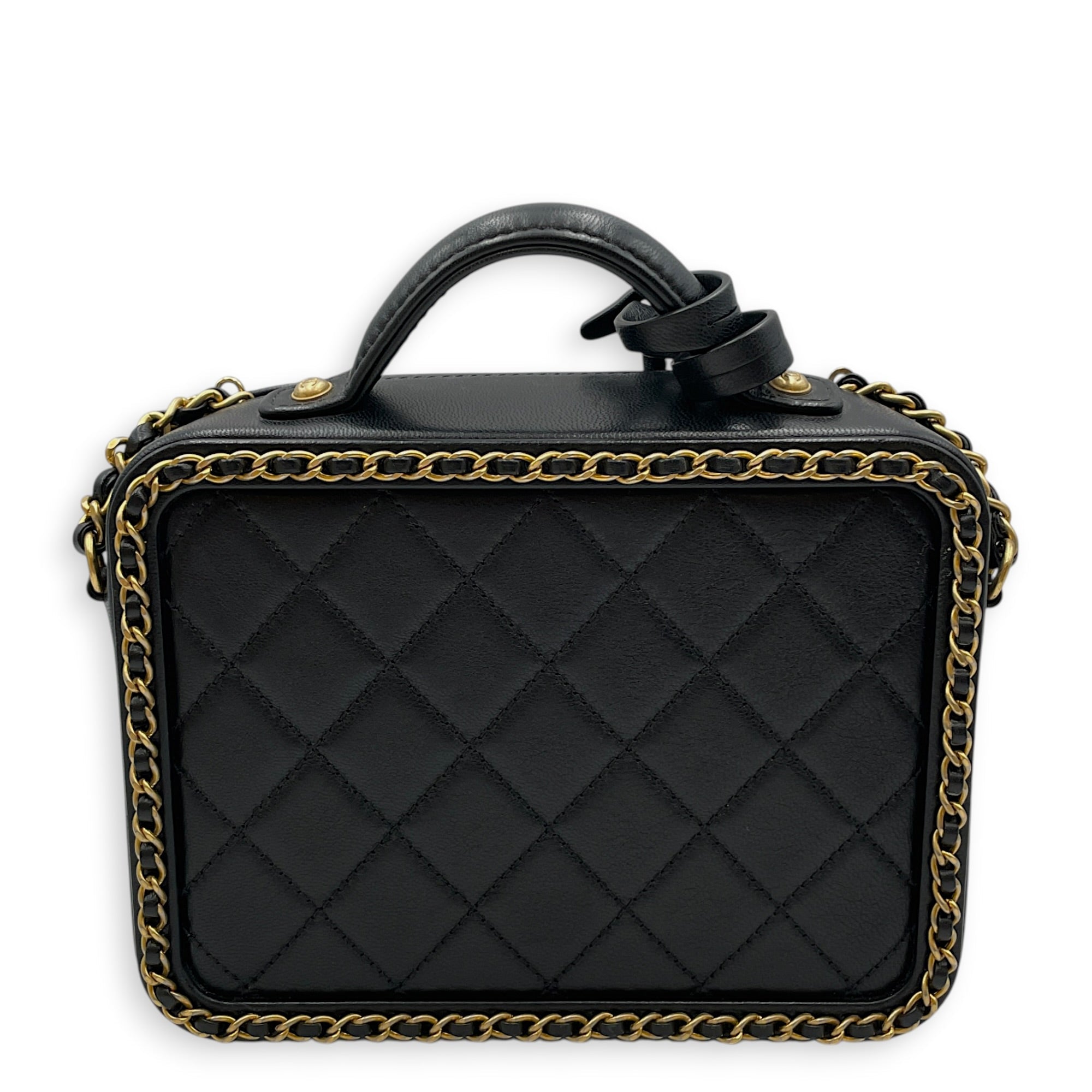 Vanity Small Black Vanity Bag in Calfskin Gold hardware CL2608-023011 2