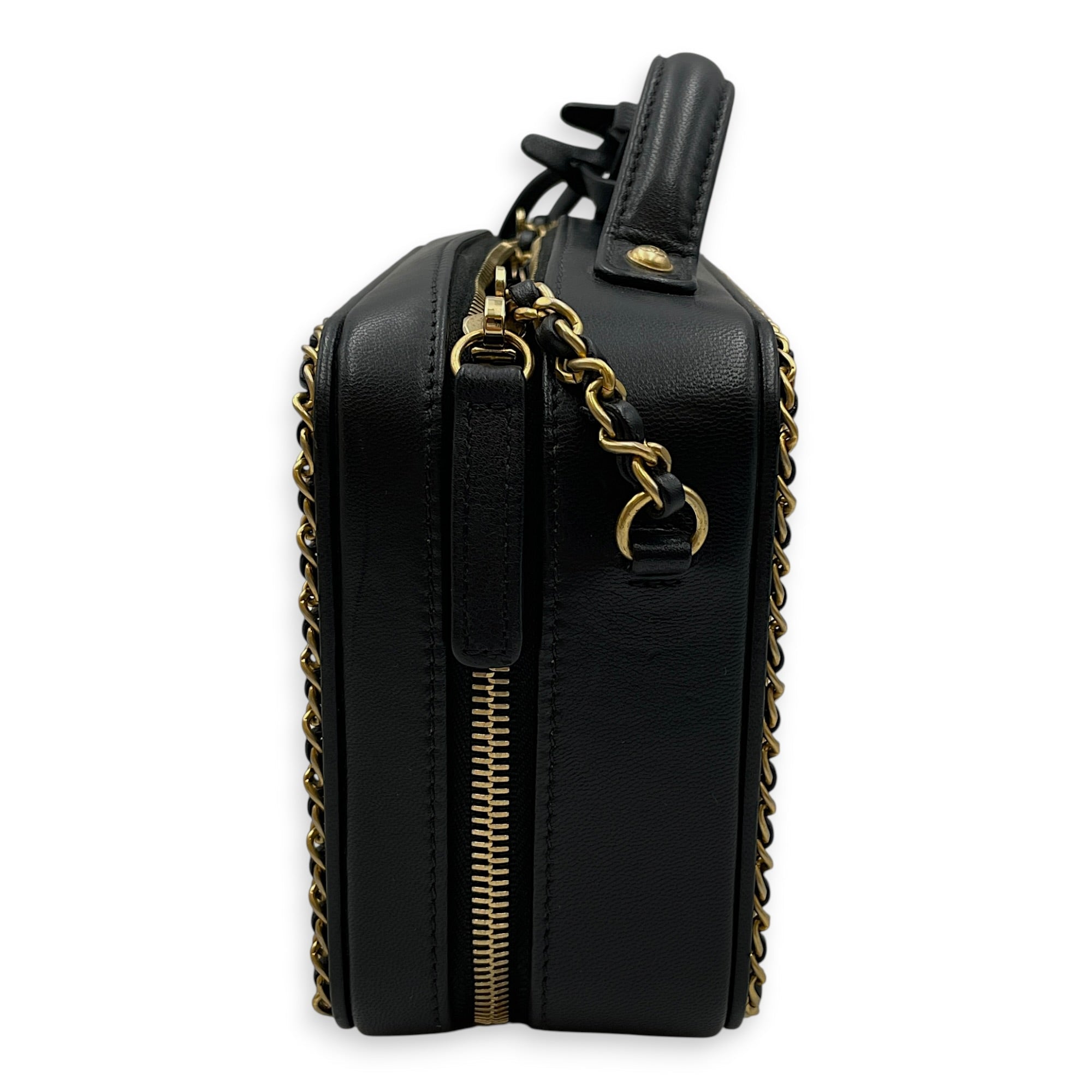 Vanity Small Black Vanity Bag in Calfskin Gold hardware CL2608-023011 4