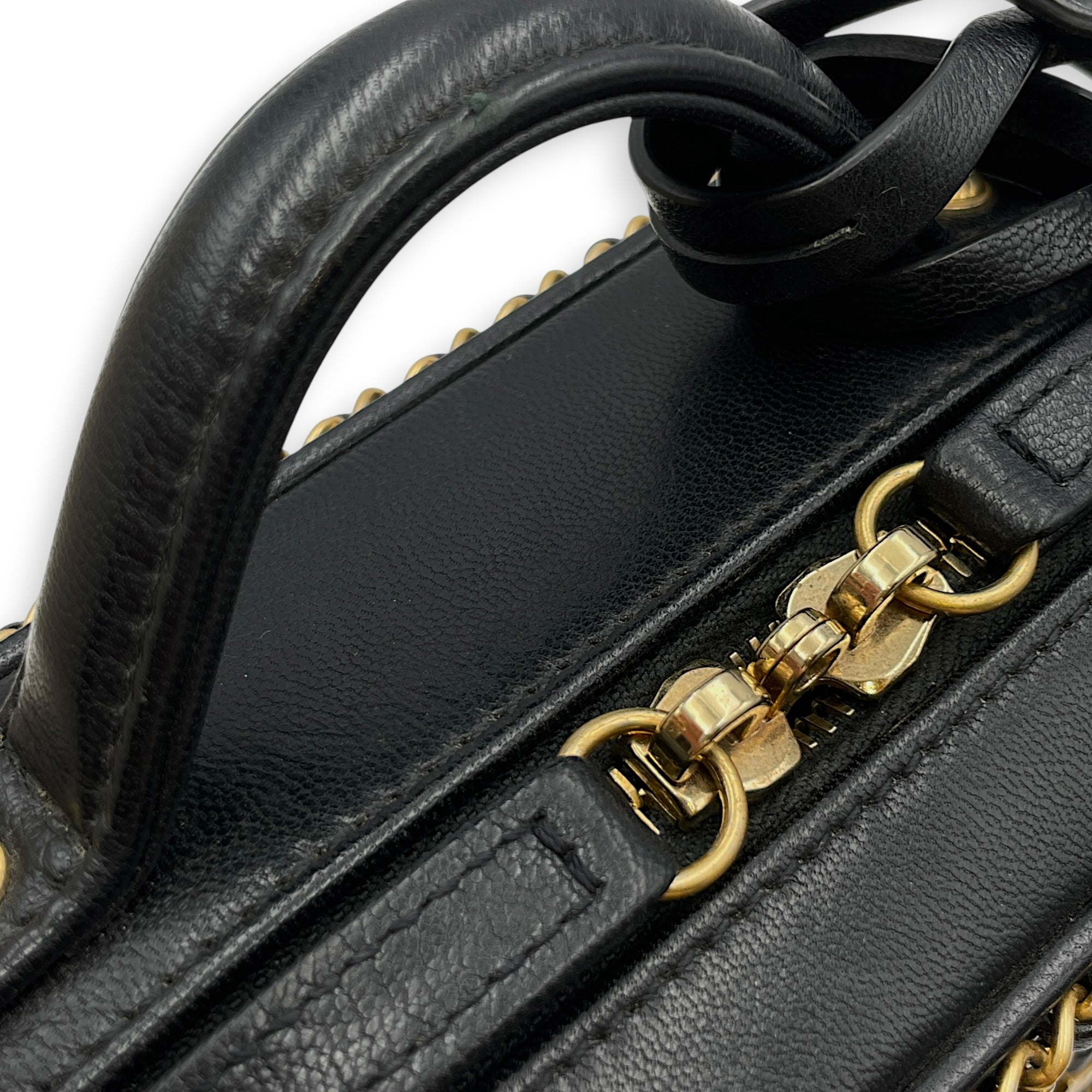 Vanity Small Black Vanity Bag in Calfskin Gold hardware CL2608-023011 7
