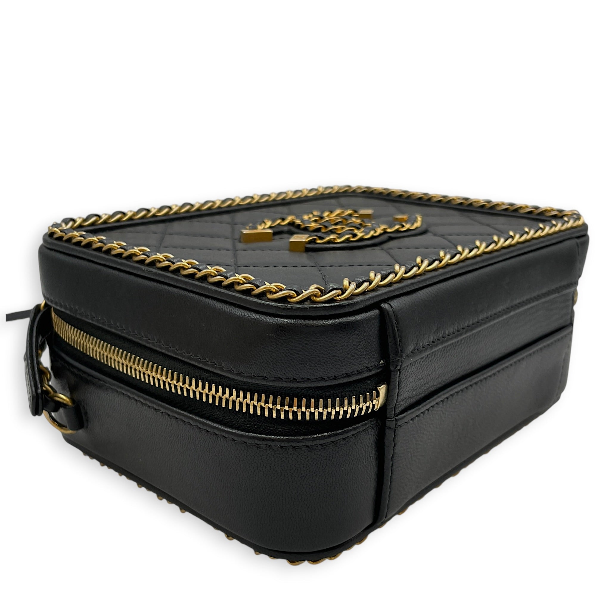 Vanity Small Black Vanity Bag in Calfskin Gold hardware CL2608-023011 8
