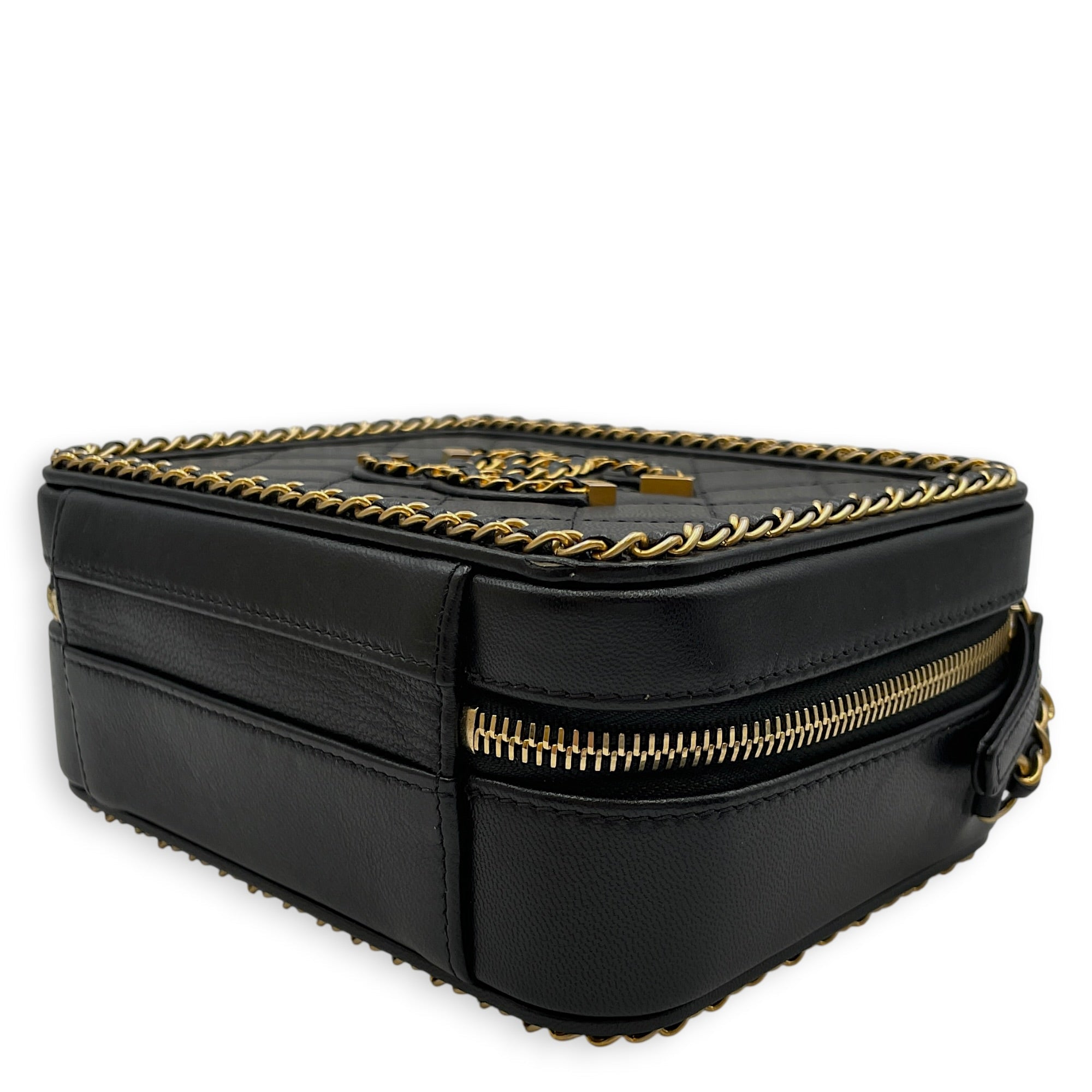 Vanity Small Black Vanity Bag in Calfskin Gold hardware CL2608-023011 9