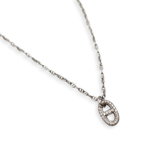 Farandole Pendant, 48 Diamonds, 0.45 Carat Necklace in White Gold Hardware
