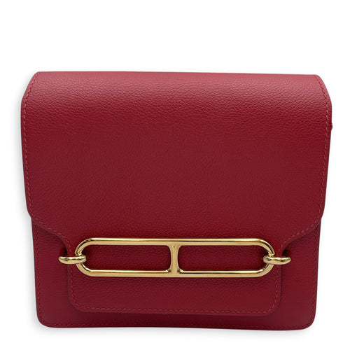 Roulis Mini Rouge Grenat in Evercolor Gold hardware