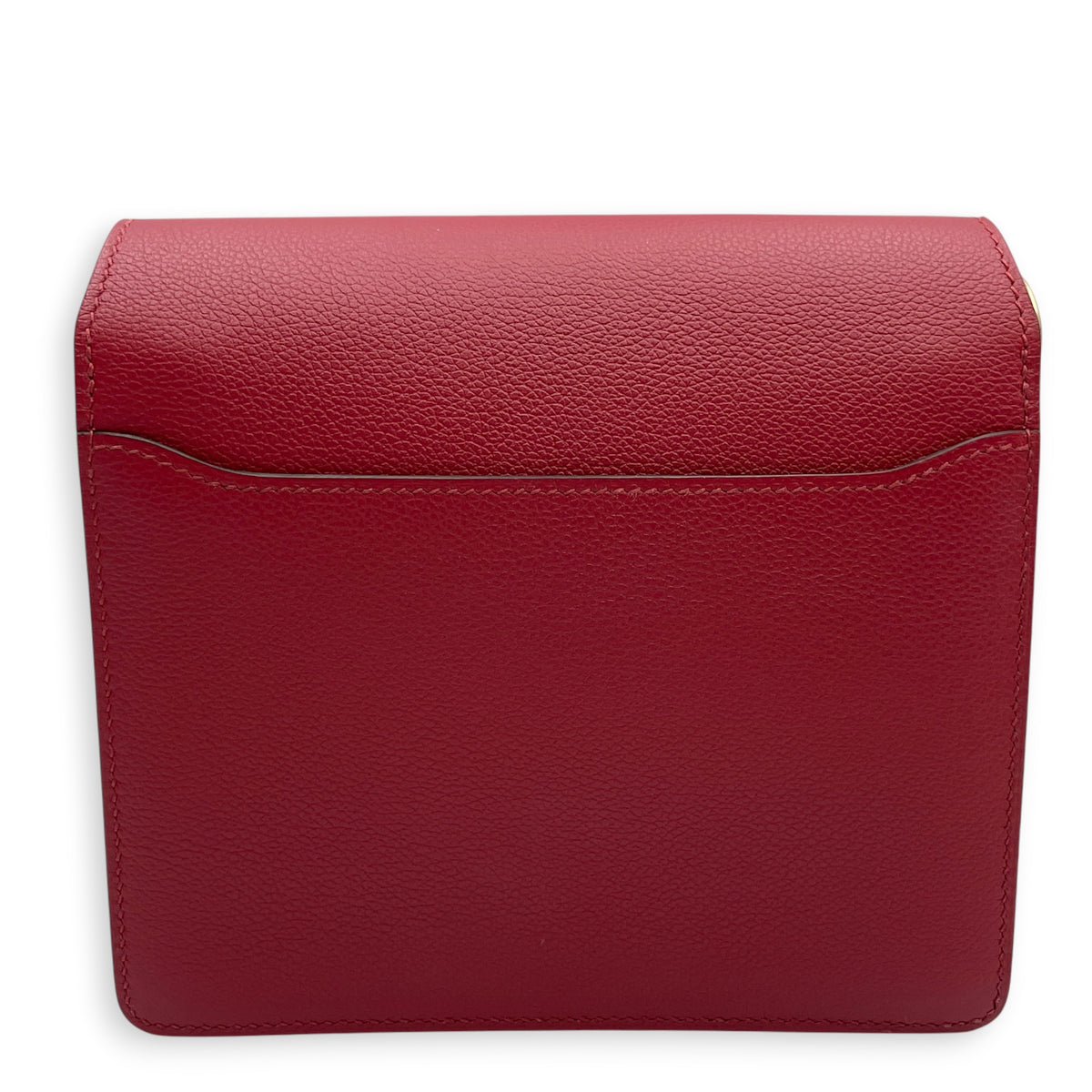 Roulis Mini Rouge Grenat in Evercolor Gold hardware