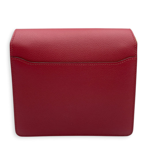 Roulis Mini Rouge Grenat in Evercolor Gold hardware