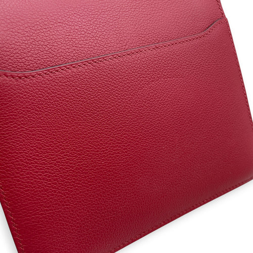 Roulis Mini Rouge Grenat in Evercolor Gold hardware