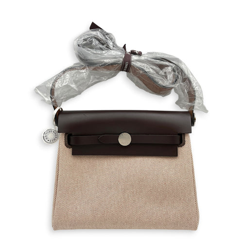 Herbag 20 Ebene/Ecru-beige in Vache Hunter/Toile Palladium hardware