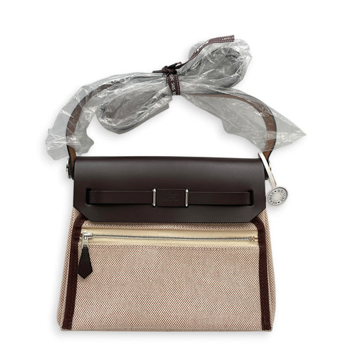 Herbag 20 Ebene/Ecru-beige in Vache Hunter/Toile Palladium hardware