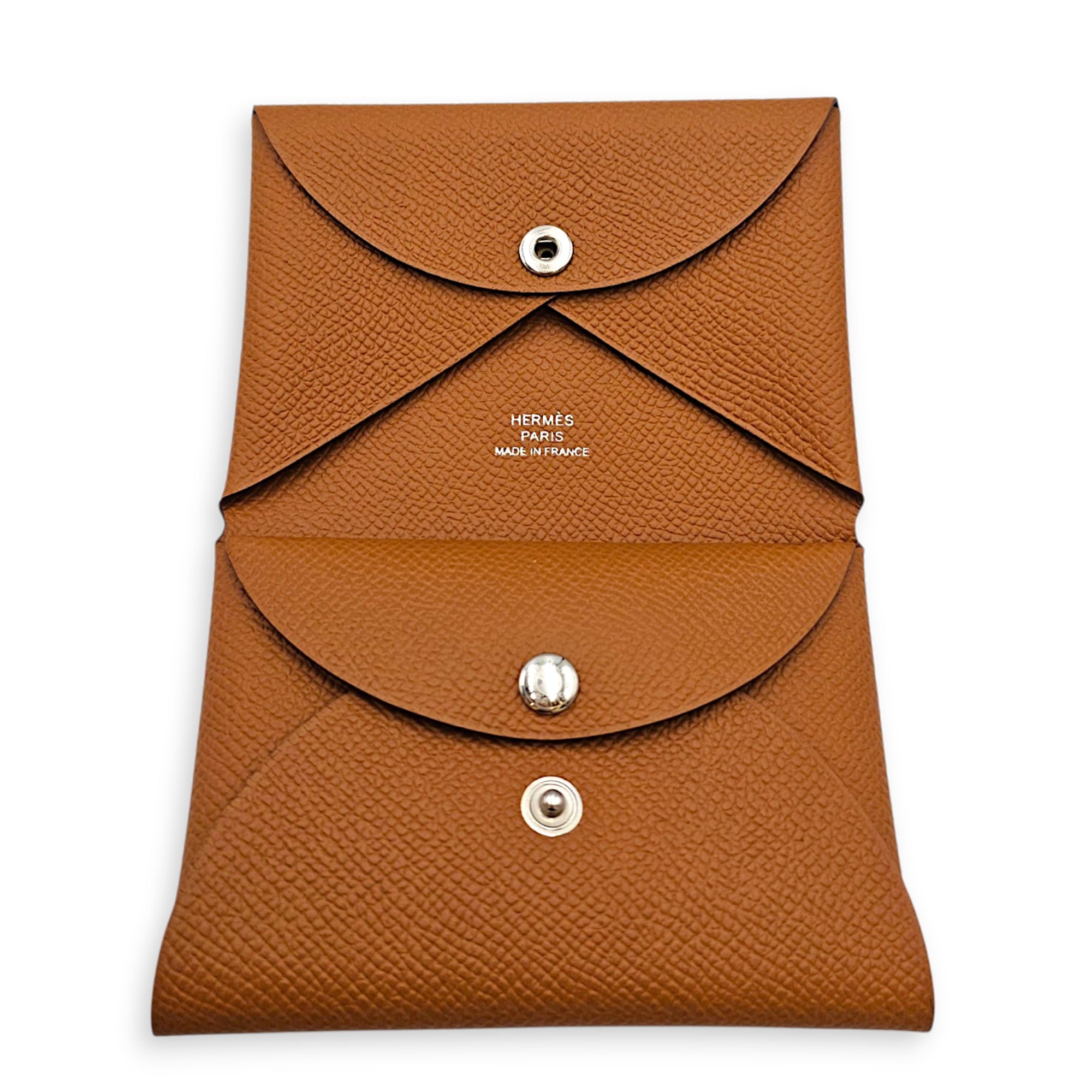 Calvi Duo  Gold Card Holder in Epsom Palladium hardware CL2608-023040 3