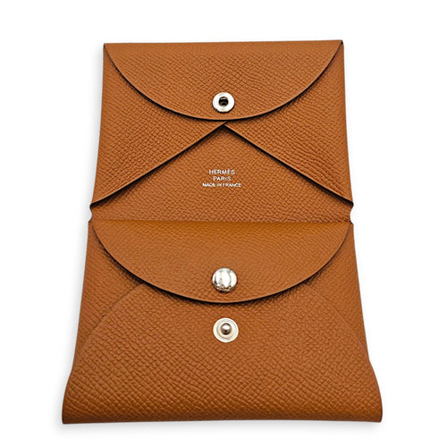 Calvi Duo  Gold Card Holder in Epsom Palladium hardware CL2608-023040 3