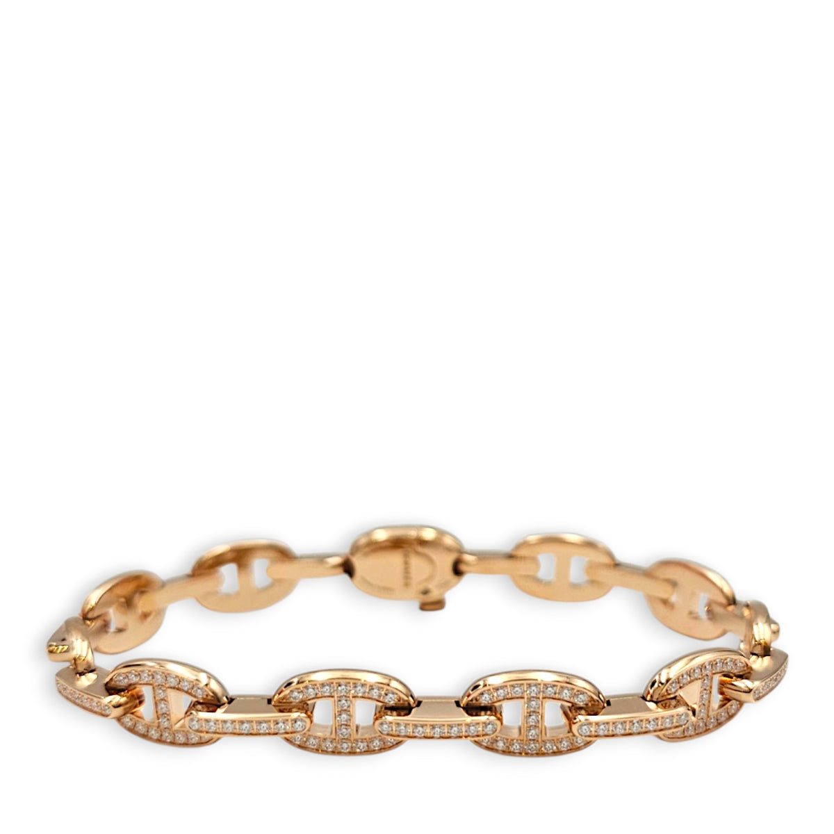 Chaine d'ancre Enchainee, 266 Diamonds, 1.70 Carat SH Bracelet in Rose Gold Hardware