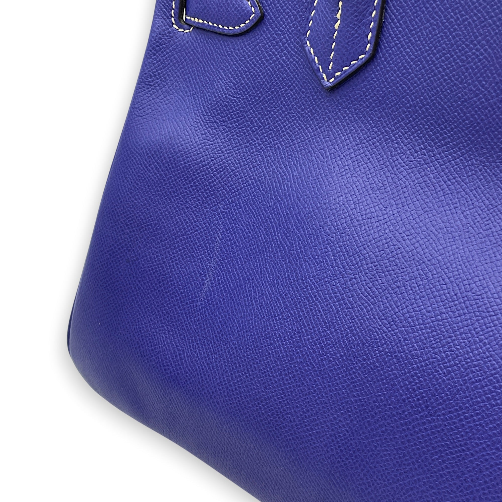 Birkin 30 Bleu Electric/Blue Mykonos in Epsom Palladium hardware CL2608-023049 10